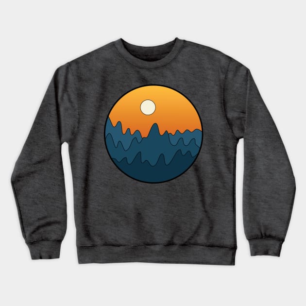 Night Sky Mountain Sunset Crewneck Sweatshirt by Gold Star Creative